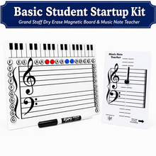 Load image into Gallery viewer, Basic Student Start Up Kit (Save 15%) Grand Staff Dry Erase Magnetic Board & Music Note Teacher