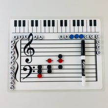 Load image into Gallery viewer, Grand Staff Dry Erase Magnetic Board & Music Note Teacher Combo