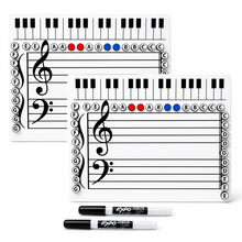 Load image into Gallery viewer, Grand Staff Dry Erase Magnetic Board (2 pack) Save $5.99
